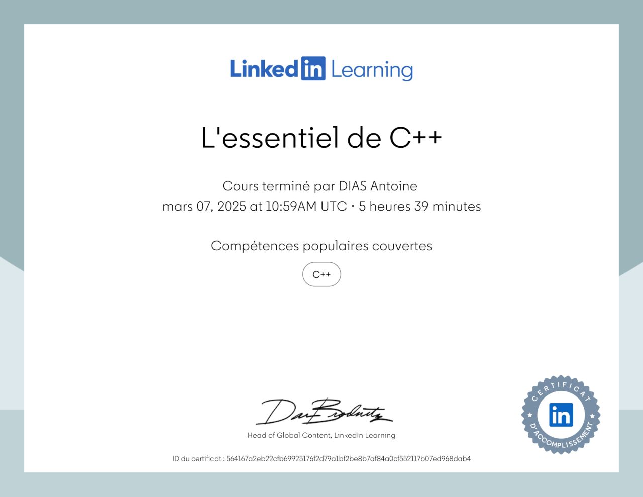 Certification Linkedin