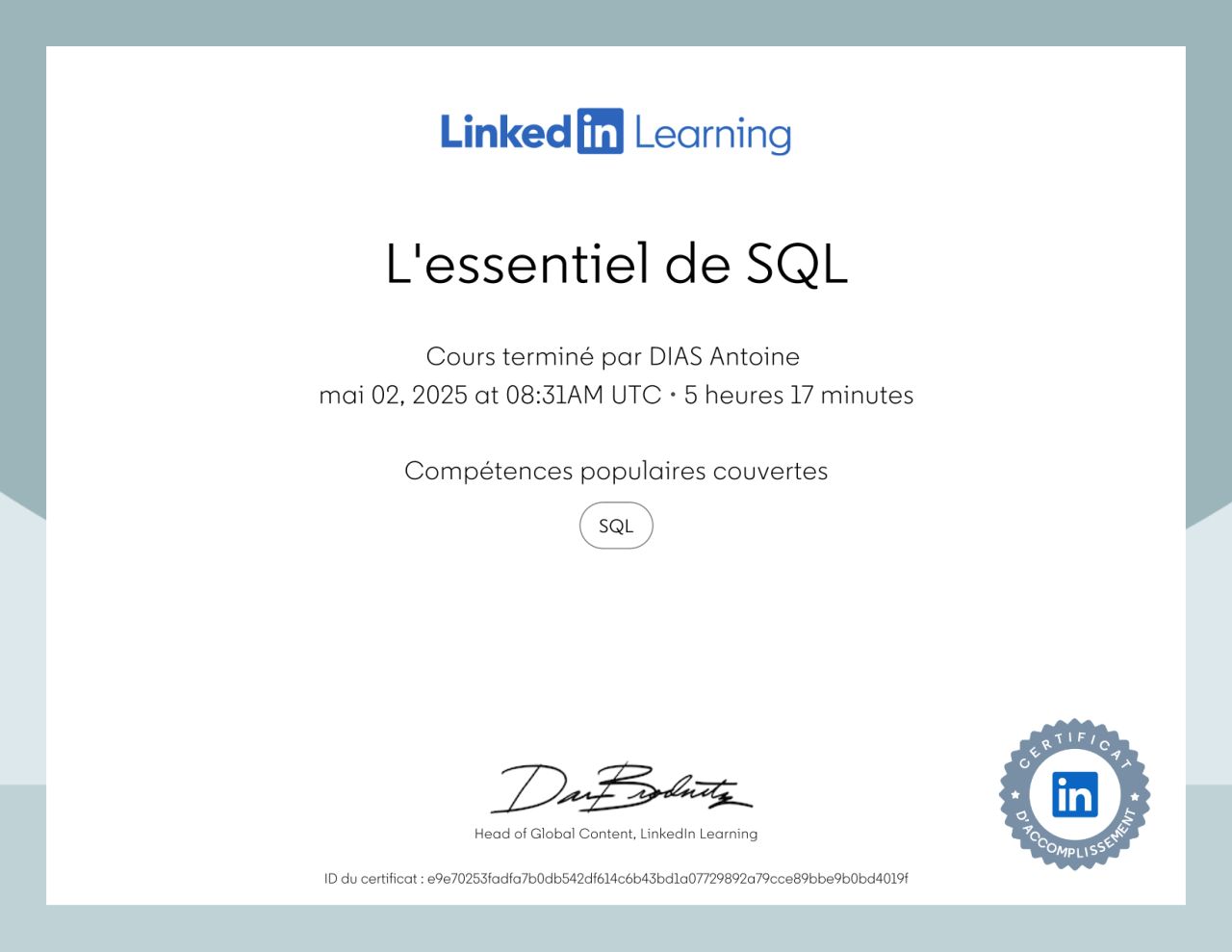 Certification Linkedin