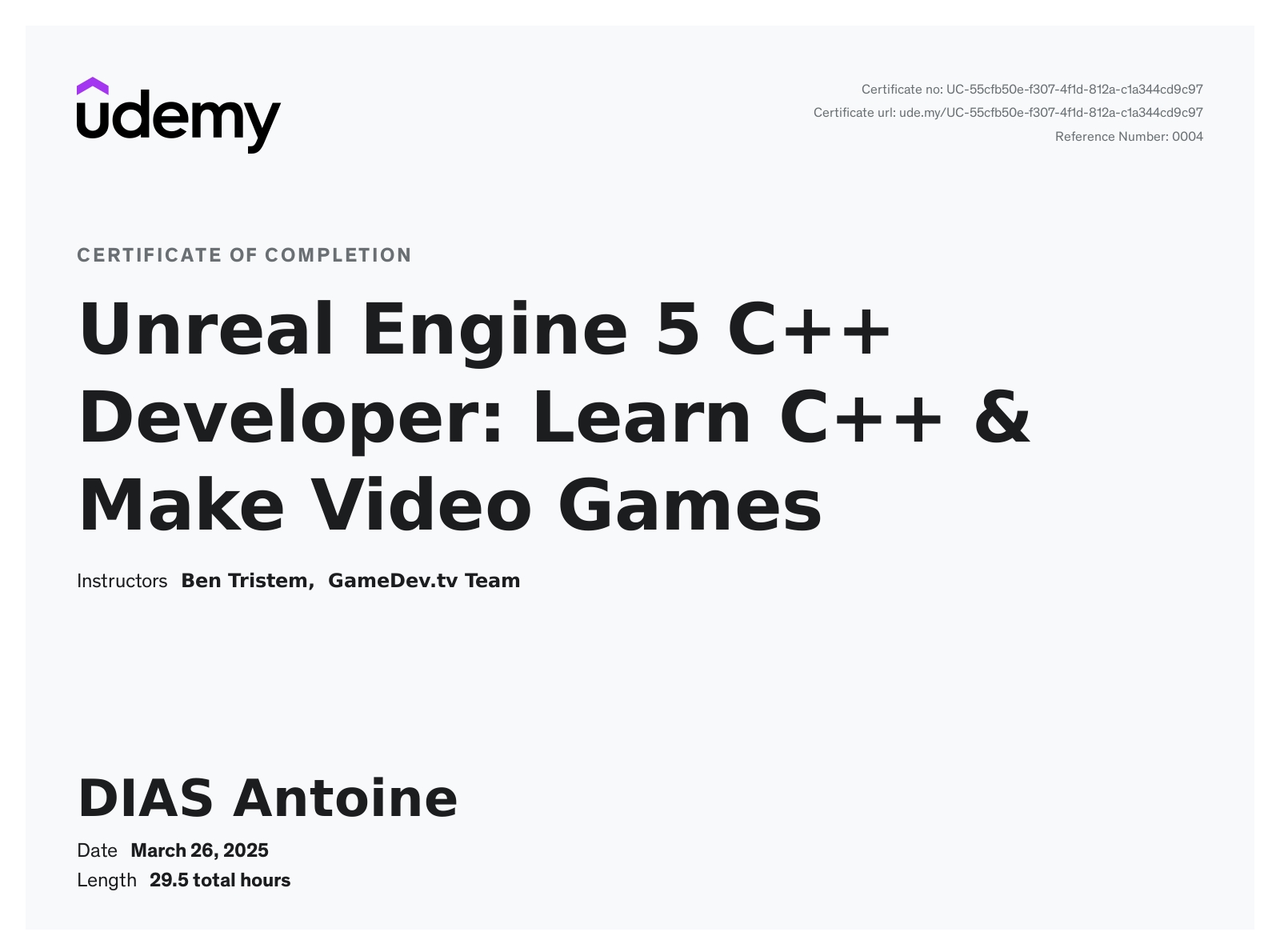Certification Udemy